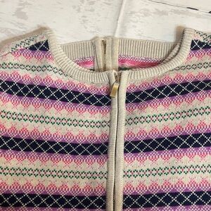 Talbots zip up Women's Multicolor Patterned Sweater